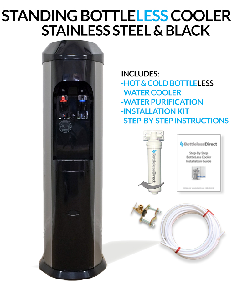 BDX1-SS - Stainless Steel BottleLess Water Cooler - Standing