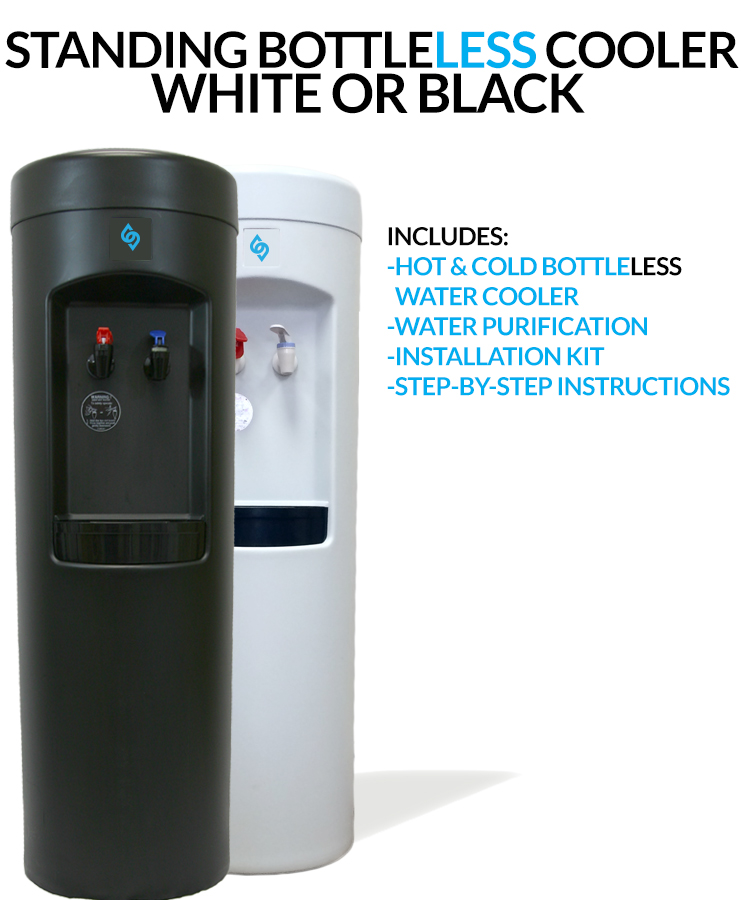 BDX1-W and BDX1-B BottleLess Water Cooler - White or Black