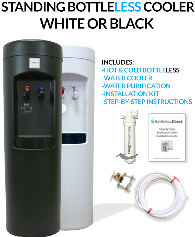 BDX1-W and BDX1-B BottleLess Water Cooler - White or Black
